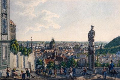 Blick auf Prag von den Neuen Schlossstufen, 1835 von Vincenc Morstadt